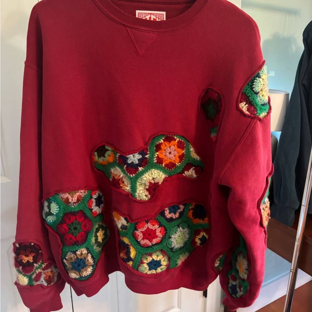 One of a kind up cycle crew neck